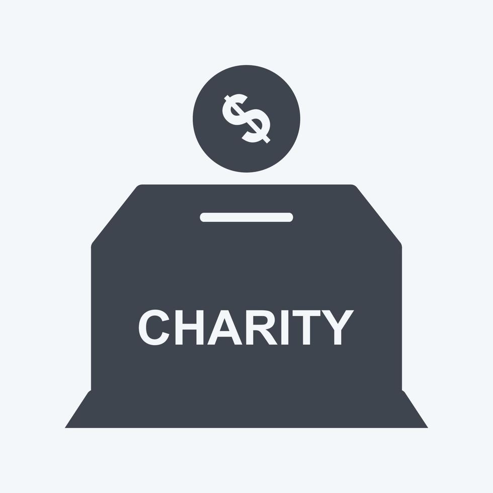 icono de caja de caridad - estilo de glifo - ilustración simple vector