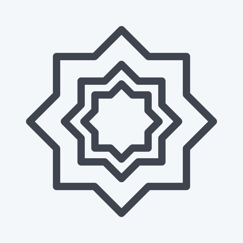 icono estrella islámica - estilo de línea - ilustración simple vector