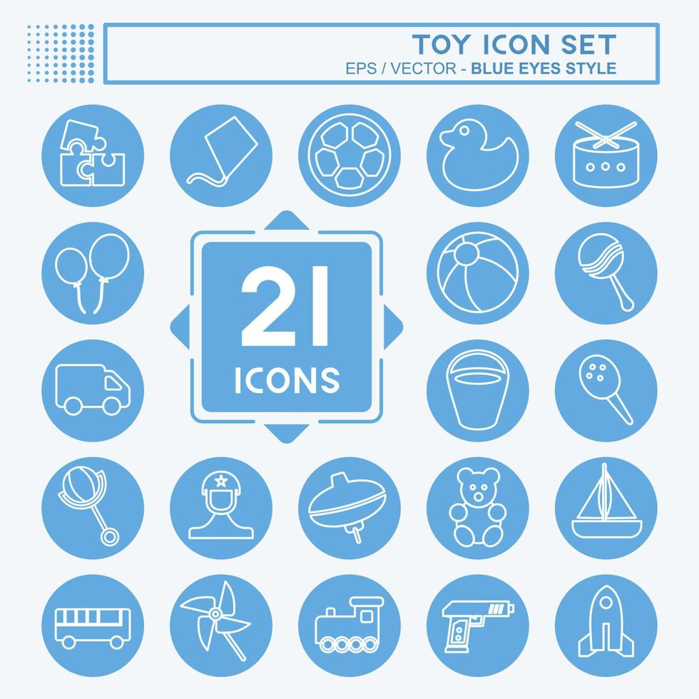 Icon Set Toy - Blue Eyes Style - Simple illustration vector