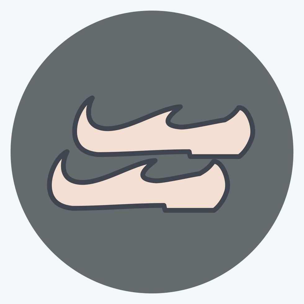 Icono de zapatos árabes - estilo mate de color - ilustración simple vector