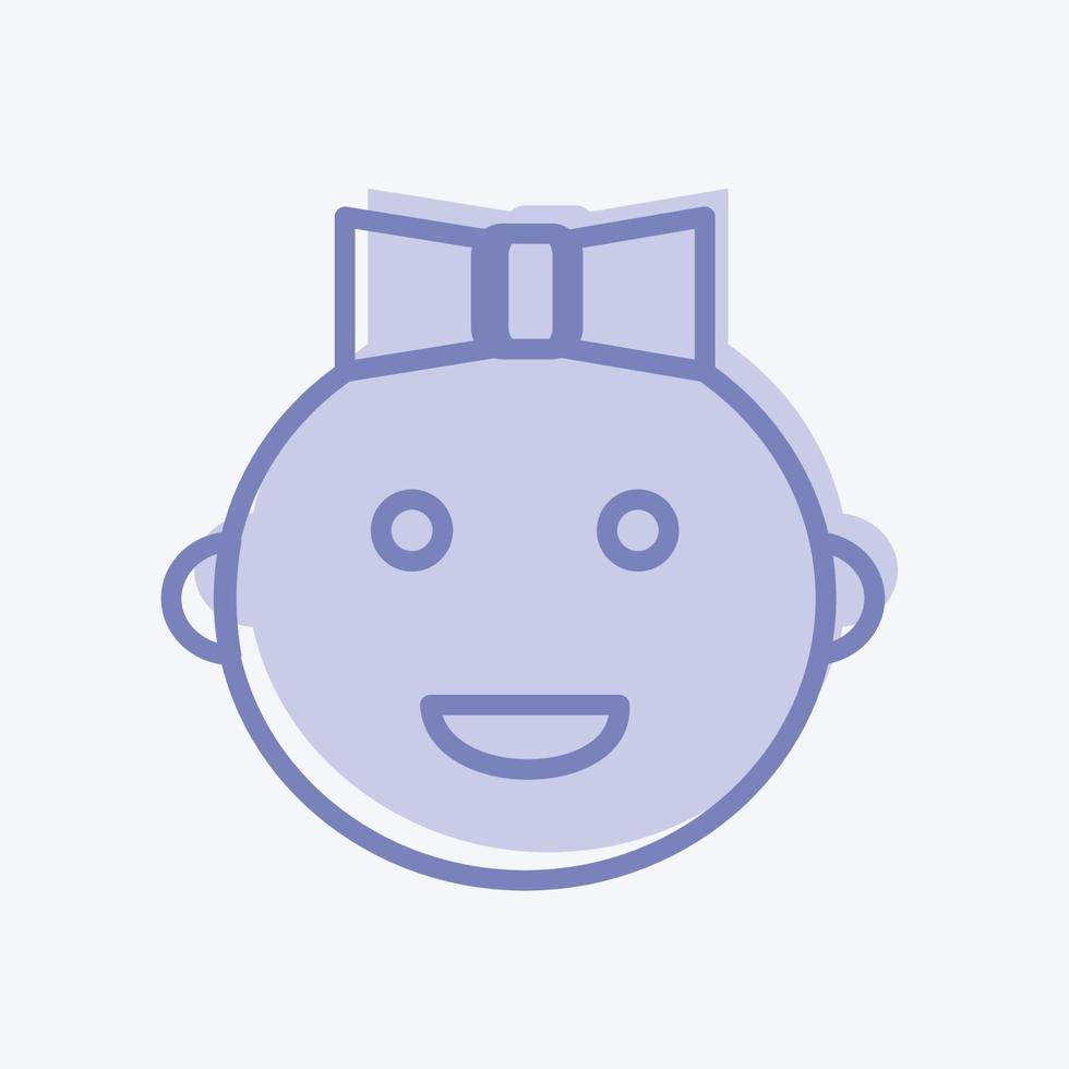 Icon Baby Girl - Two Tone Style - Simple illustration vector
