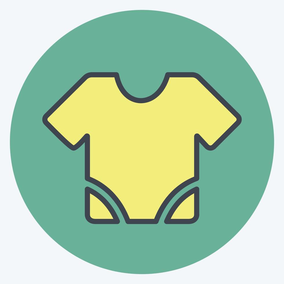 Camisa de bebé de icono - estilo de color mate - ilustración simple vector