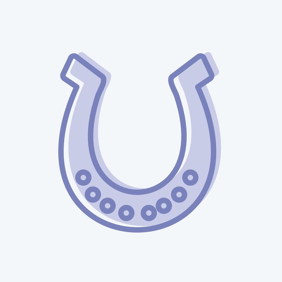 Icon Horse Shoe - Two Tone Style - Simple illustration, Good for Prints , Announcements, Etc vector