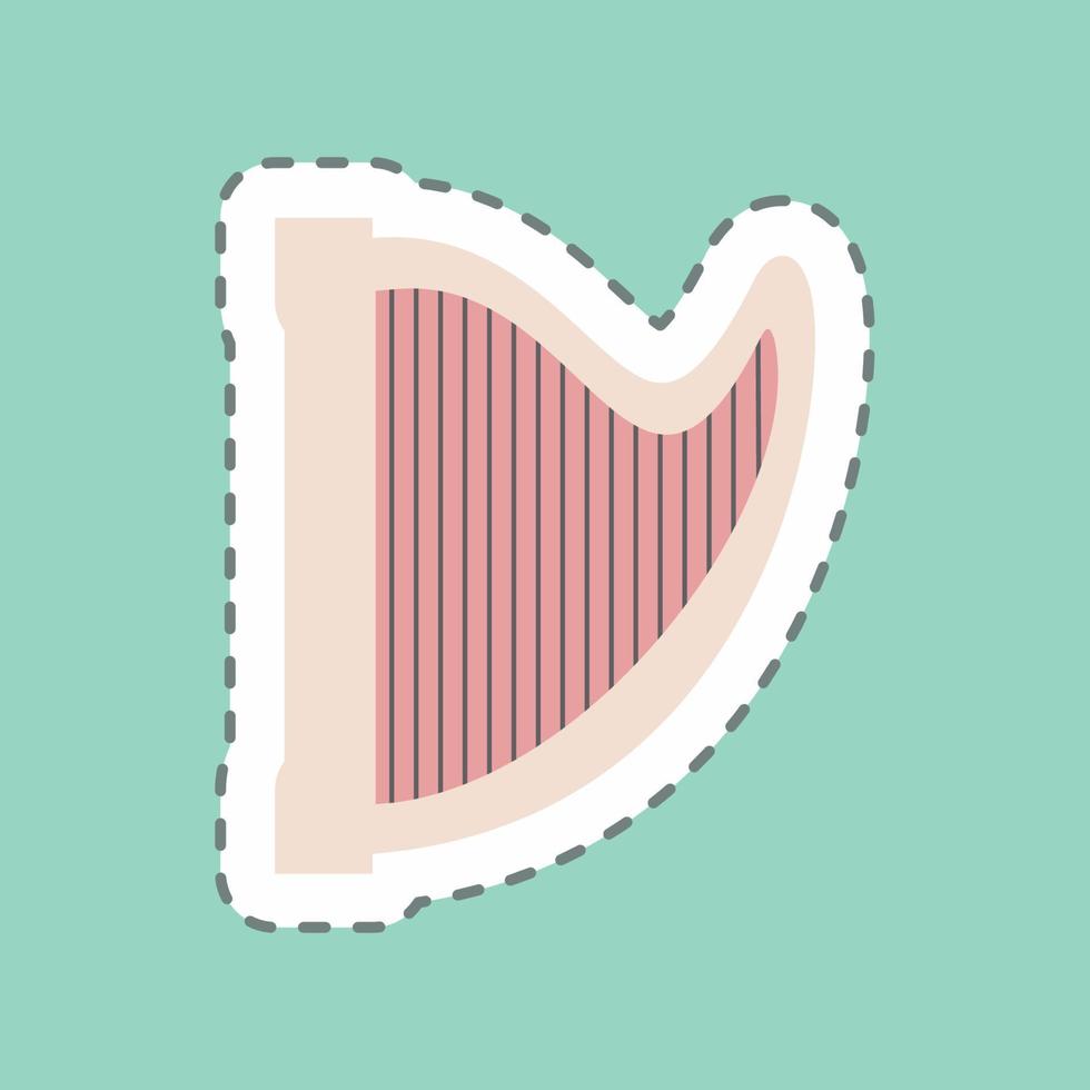 Sticker Harp, Line Cut - Simple illustration, Good for Prints , Announcements, Etc vector