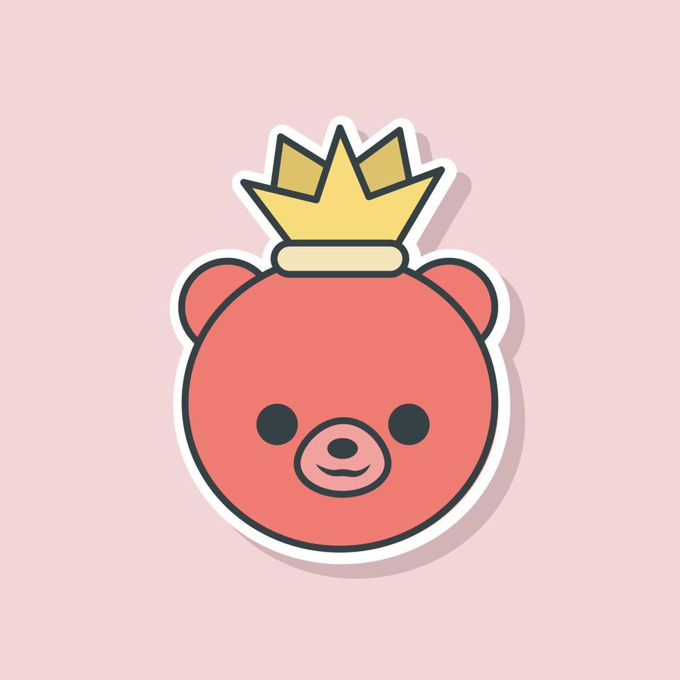 cute red panda king character vector illustration