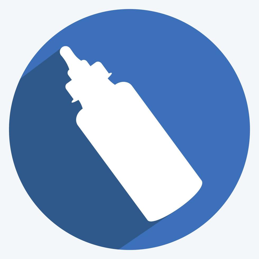 icono de botella de leche 1 - estilo de sombra larga - ilustración simple vector