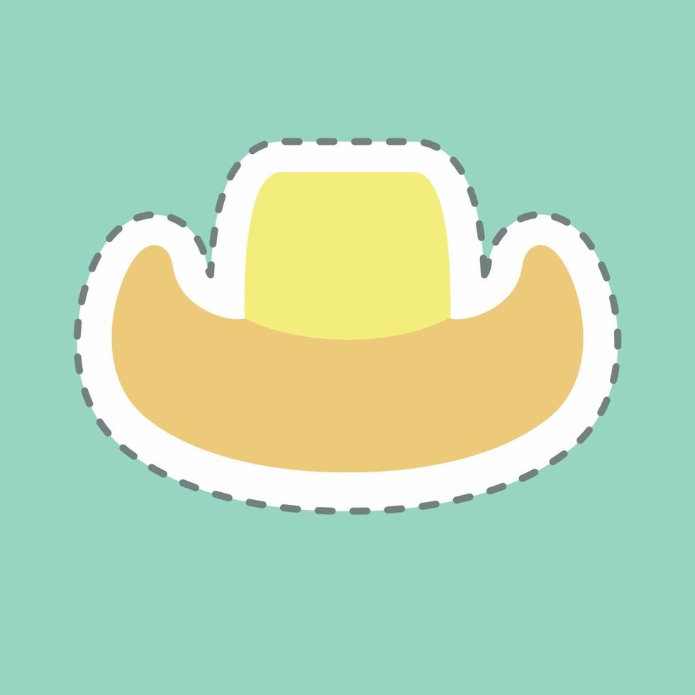Sticker Cowboy Hat, Line Cut - Simple illustration, Good for Prints , Announcements, Etc vector