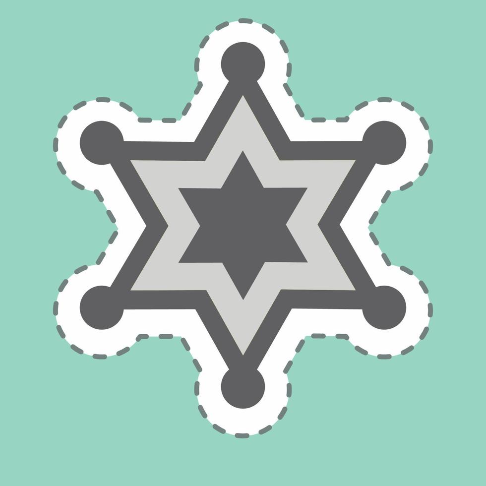 Sticker Sherrif Badge, Line Cut - Simple illustration, Good for Prints , Announcements, Etc vector
