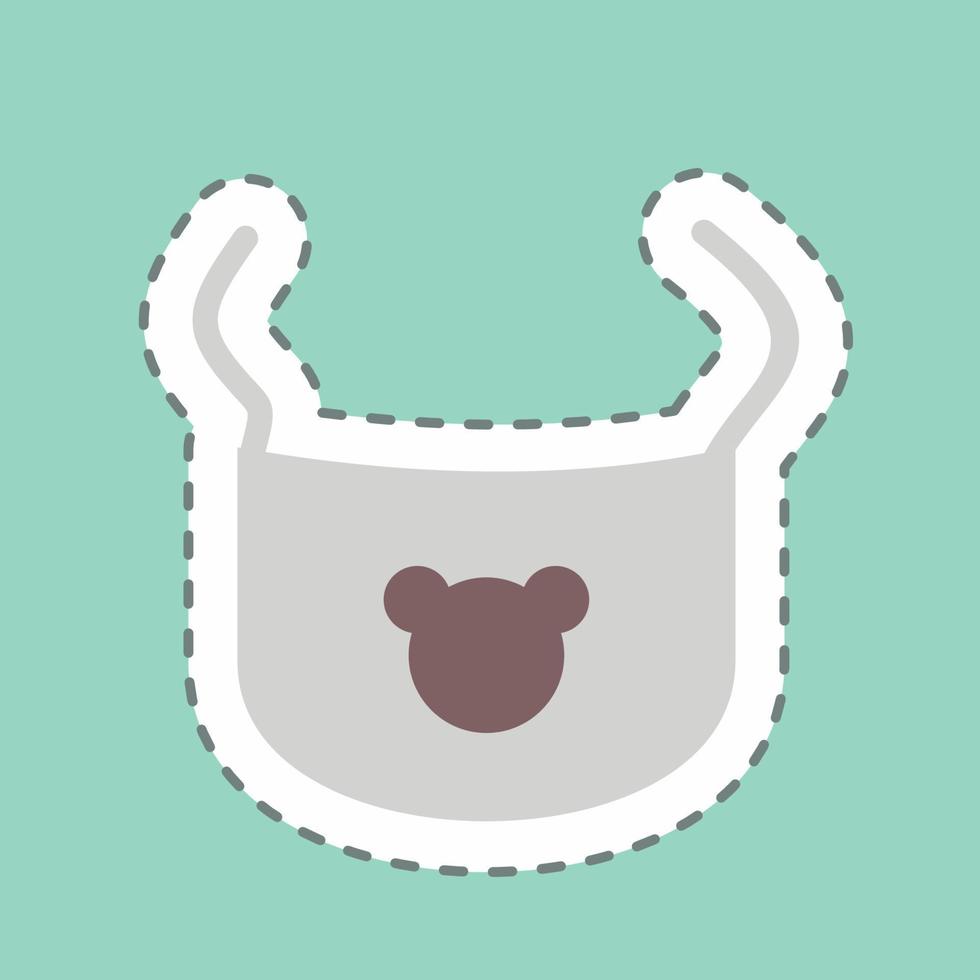 Sticker Baby Bib, Line Cut - Simple illustration vector