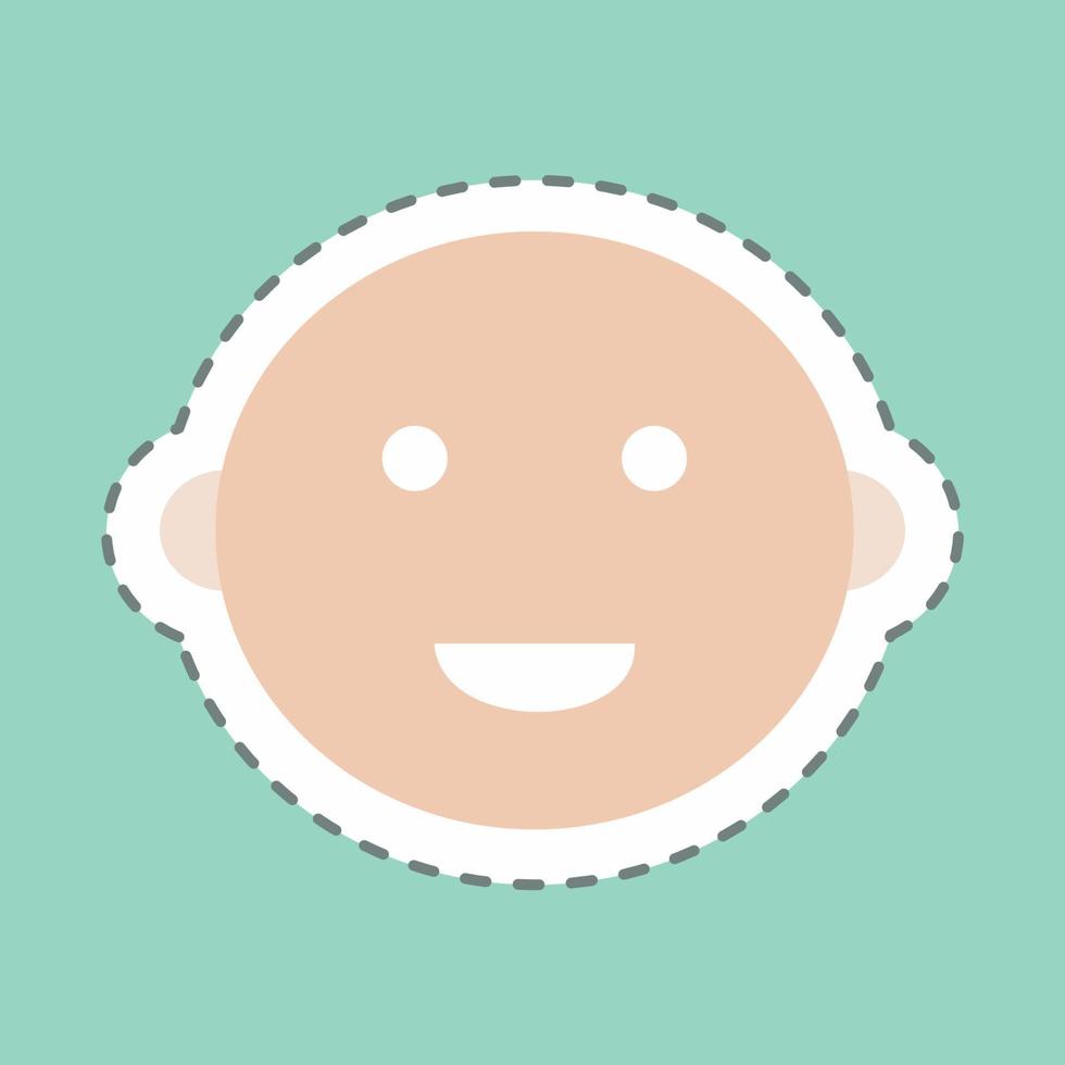 Sticker Baby Boy, Line Cut - Simple illustration vector