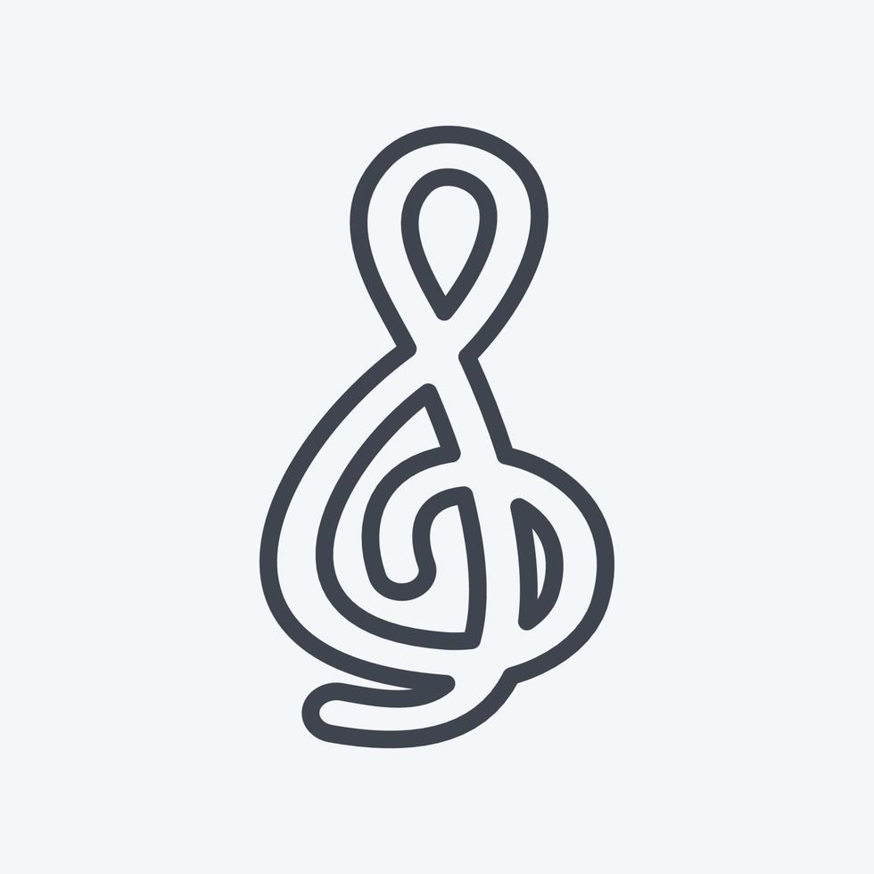 Icon Treble Clef - Line Style - Simple illustration, Good for Prints , Announcements, Etc vector