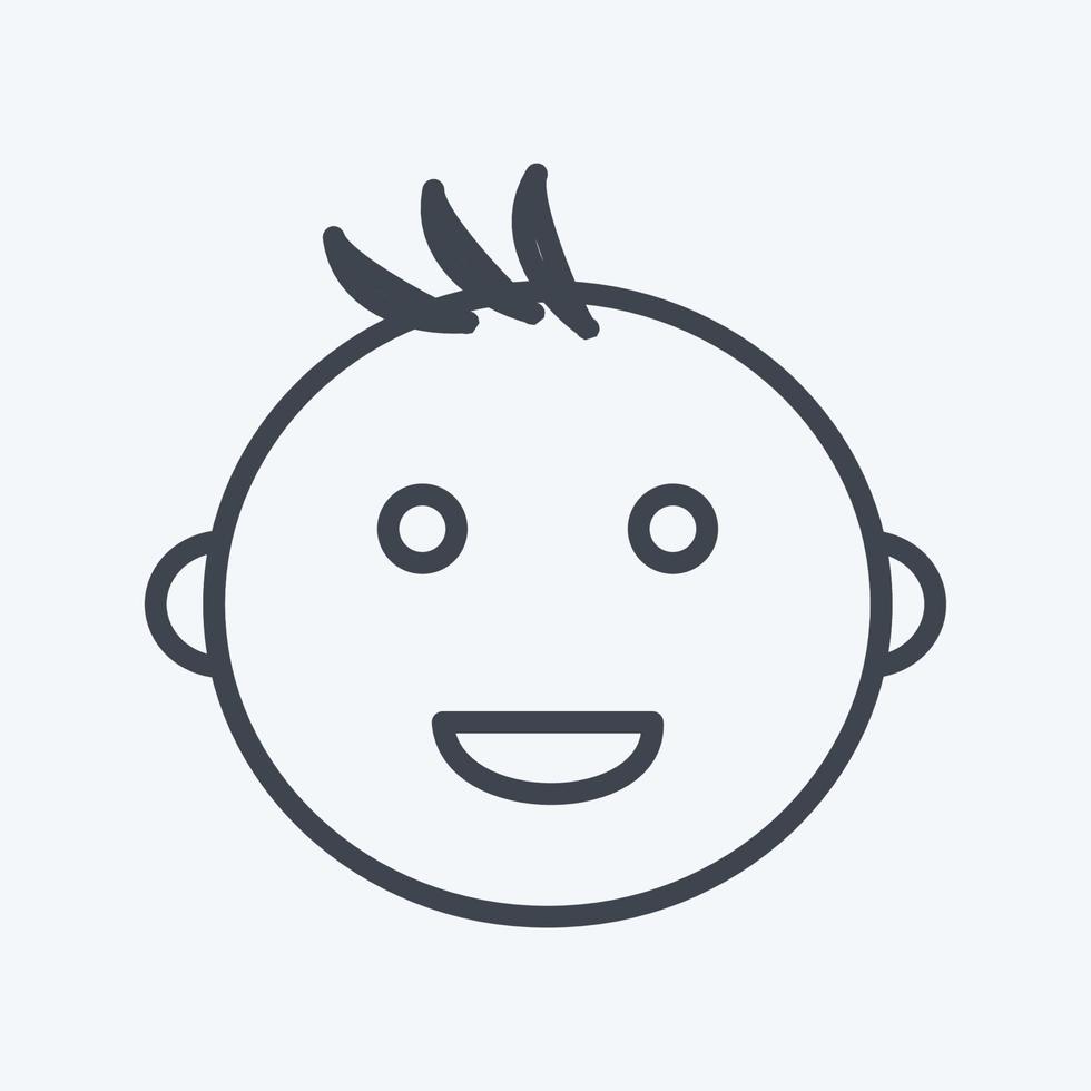Icon Smiling Baby - Line Style - Simple illustration vector