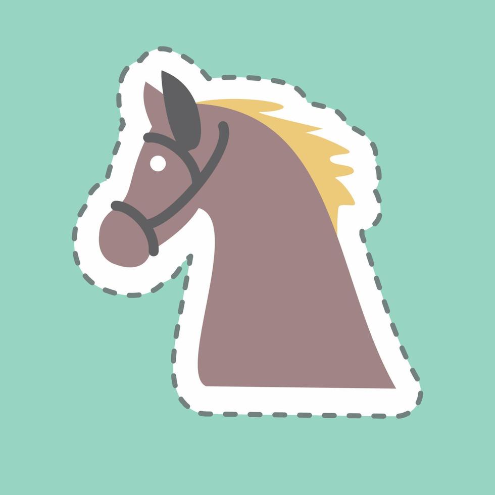 caballo adhesivo, corte de línea: ilustración simple, buena para impresiones, anuncios, etc. vector