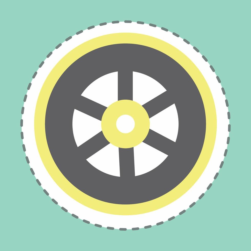 Sticker Wheel, Line Cut - Simple illustration, Good for Prints , Announcements, Etc vector