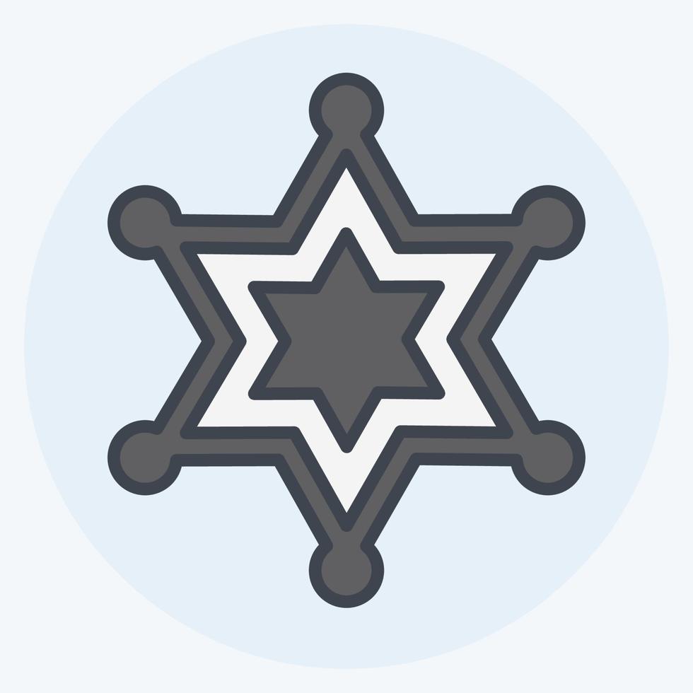 Icon Sherrif Badge - Color Mate Style - Simple illustration, Good for Prints , Announcements, Etc vector