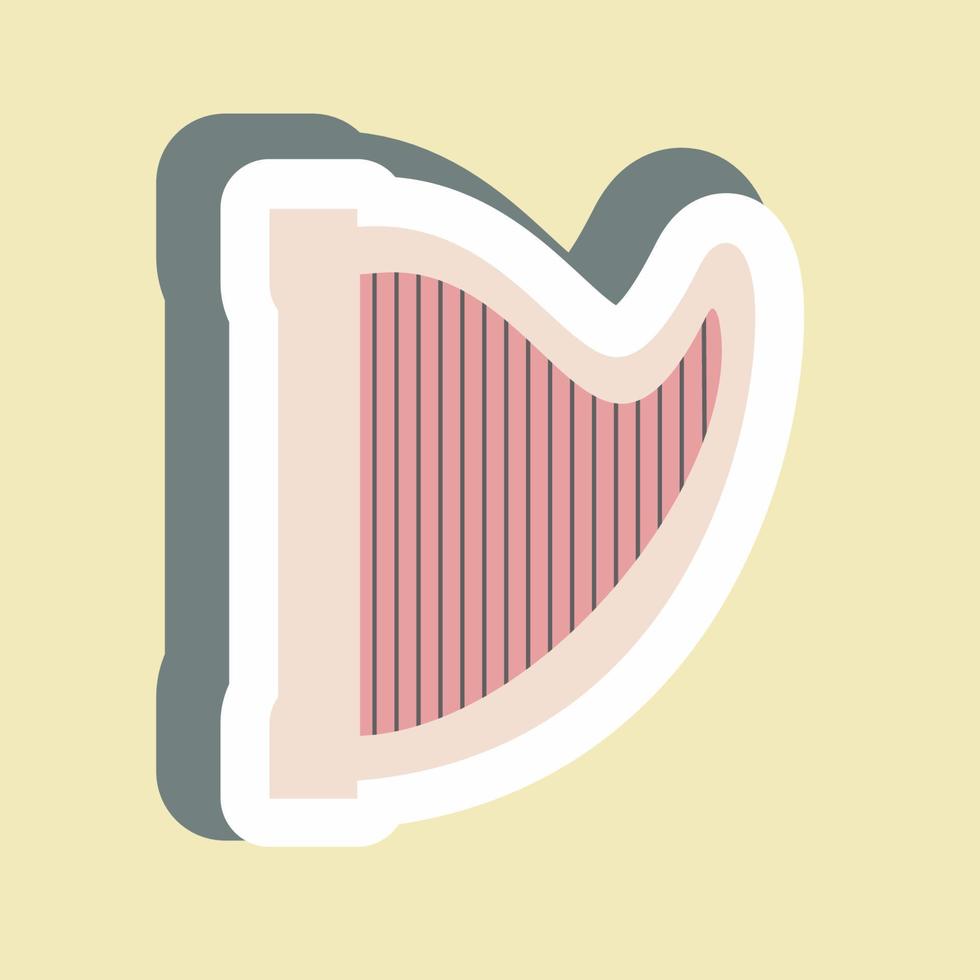 Sticker Harp - Simple illustration, Good for Prints , Announcements, Etc vector