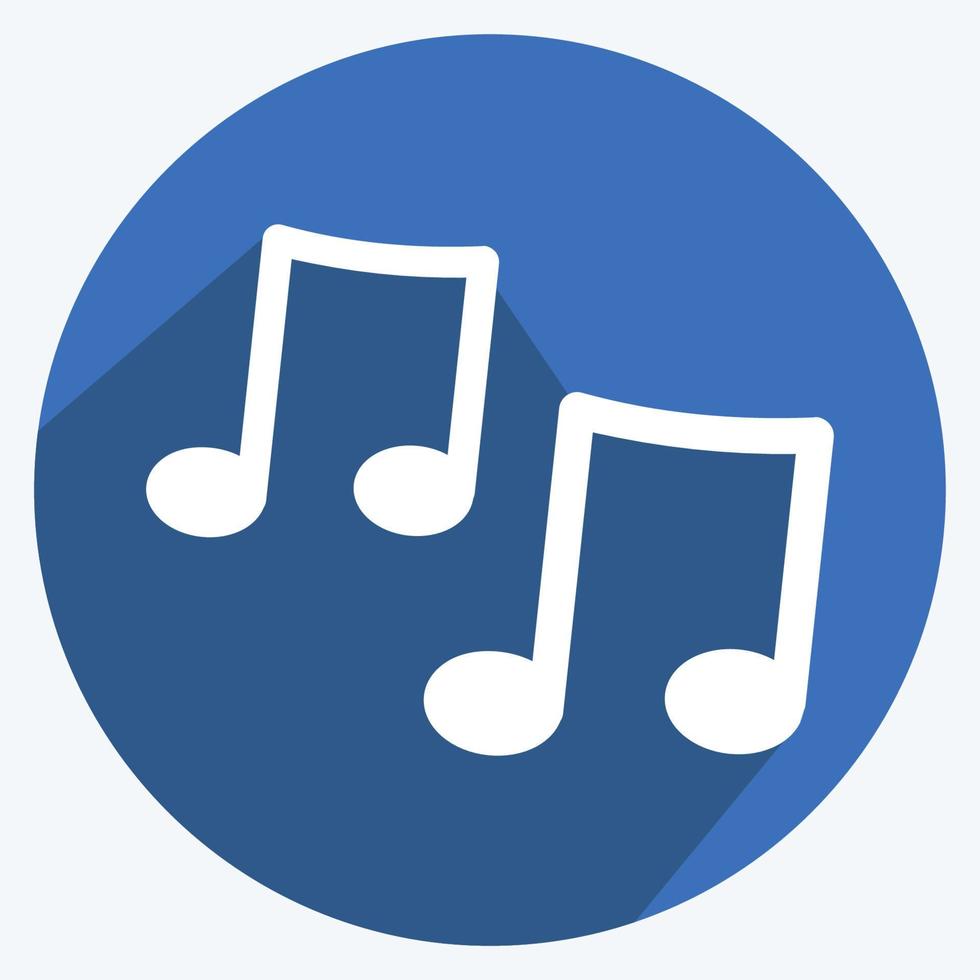 Icon Music Notes - Long Shadow Style - Simple illustration, Good for Prints , Announcements, Etc vector
