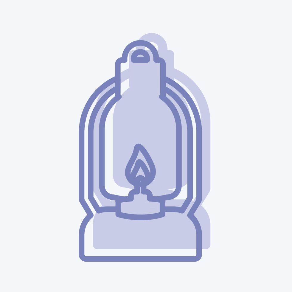 Icon Lit Lamp - Two Tone Style - Simple illustration vector