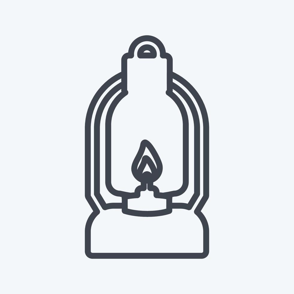 Icon Lit Lamp - Line Style - Simple illustration vector