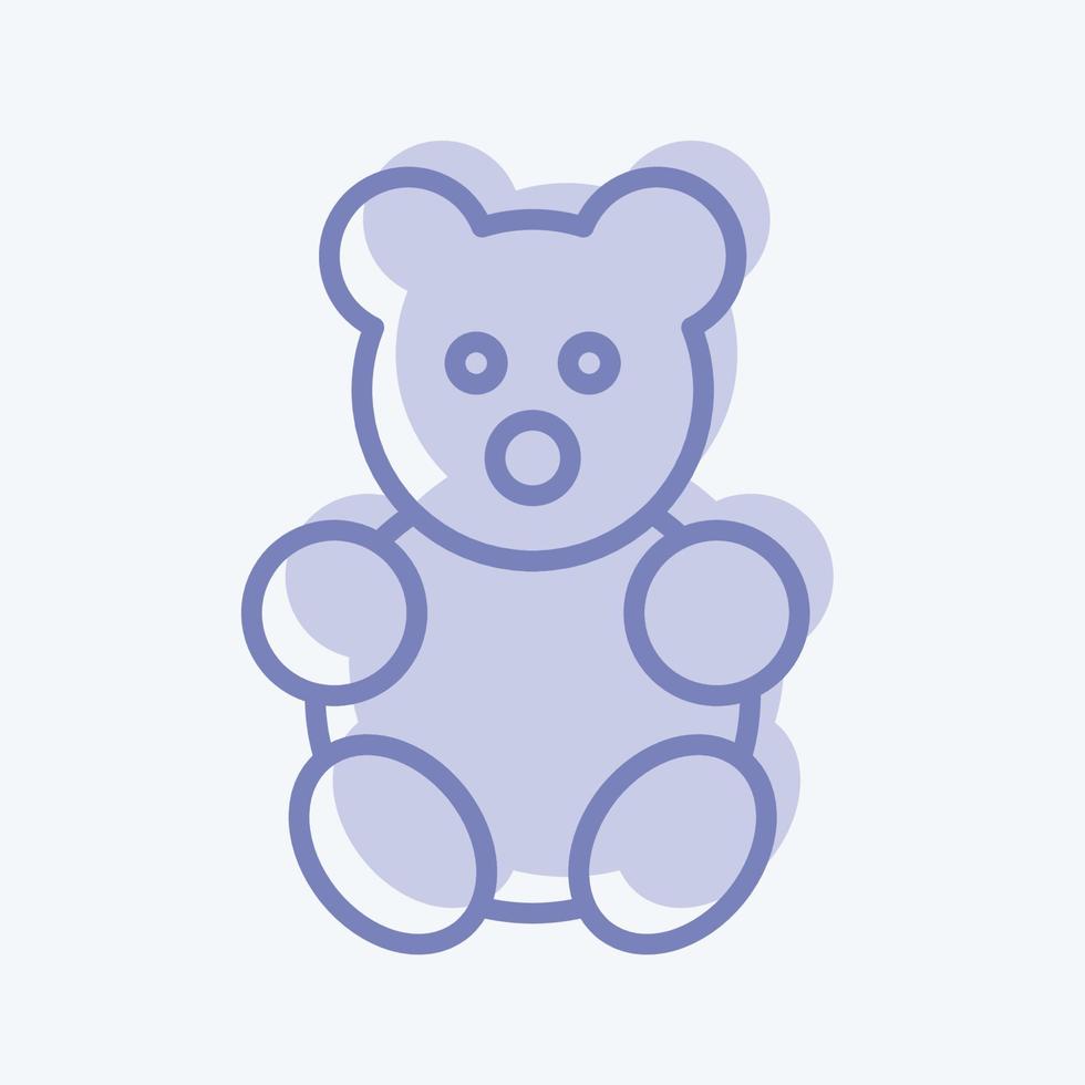Icon Stuffed Bear - Two Tone Style - Simple illustration vector