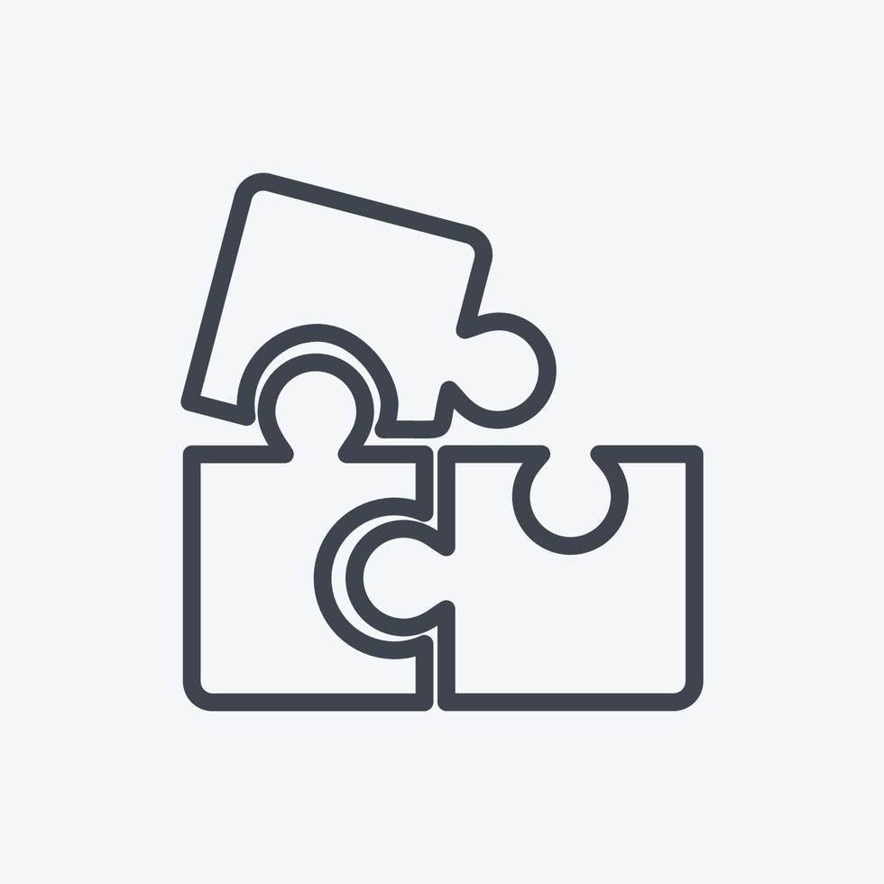 Icon Puzzle Game - Line Style - Simple illustration vector
