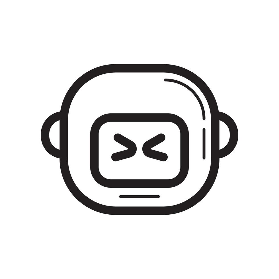 head icon wearing helmet, simple pictogram symbol vector