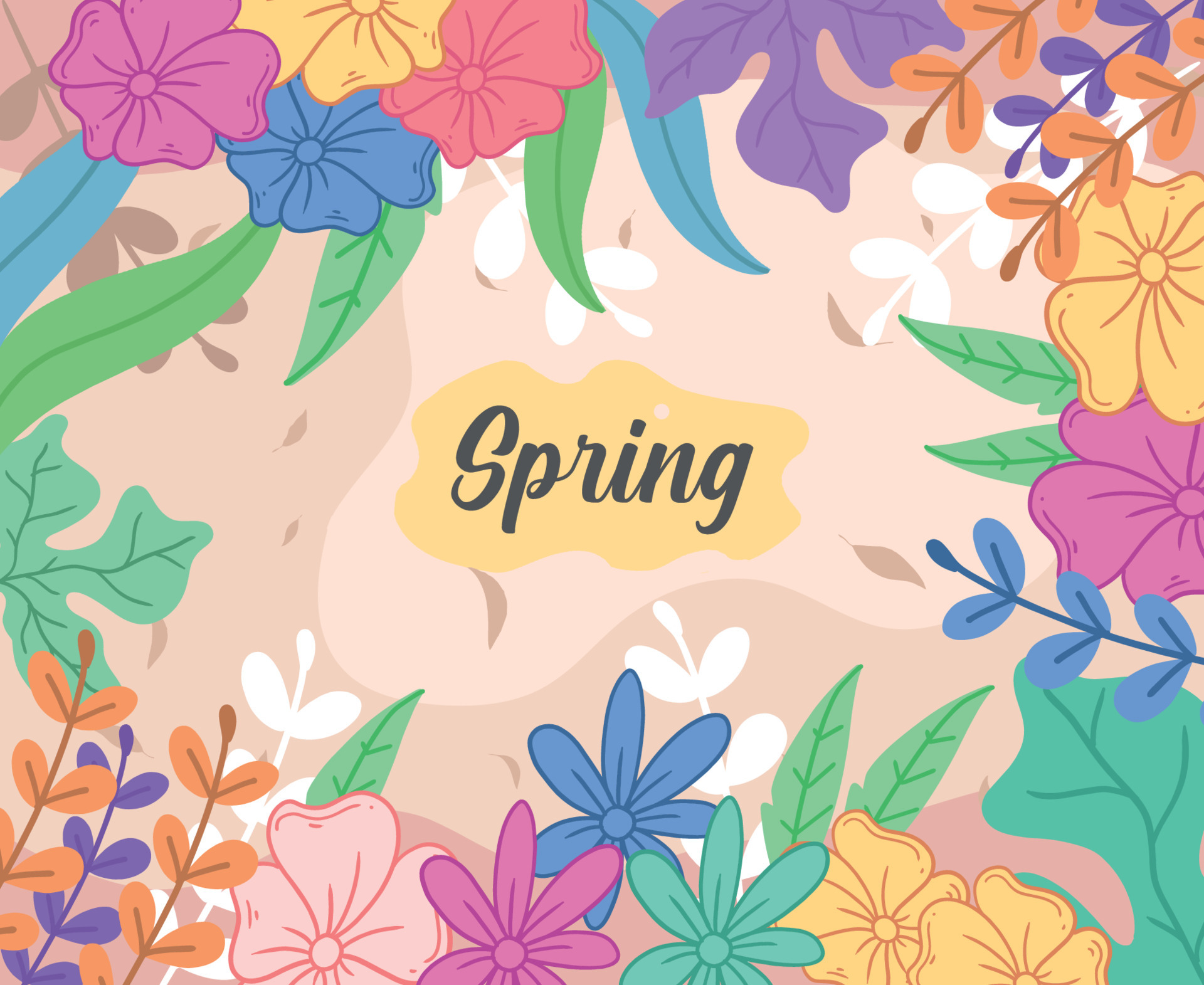 Cute Floral Spring Concept 4788726 Vector Art at Vecteezy