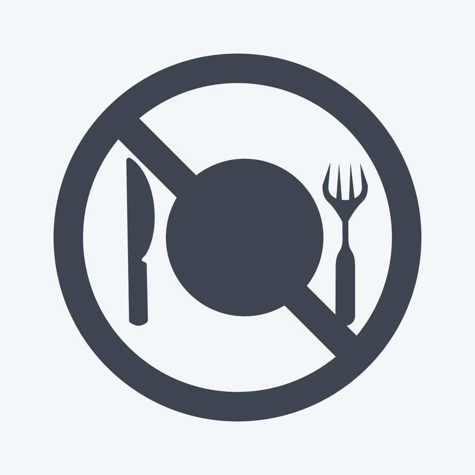 icono sin comida - estilo de glifo - ilustración simple vector