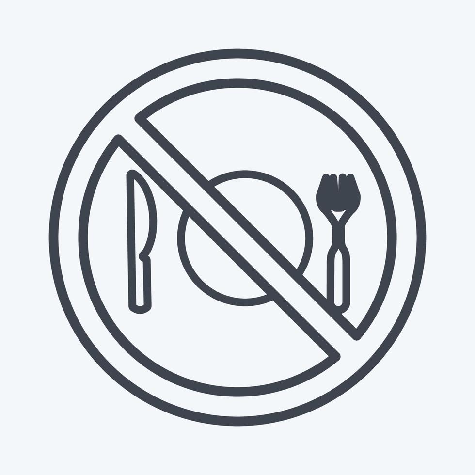 Icon No Food - Line Style - Simple illustration vector