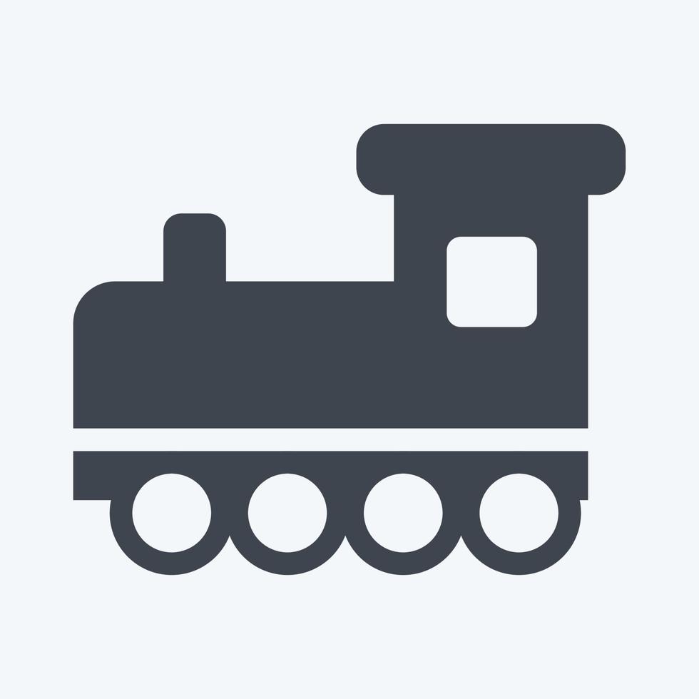 icono de tren de juguete i - estilo de glifo - ilustración simple vector