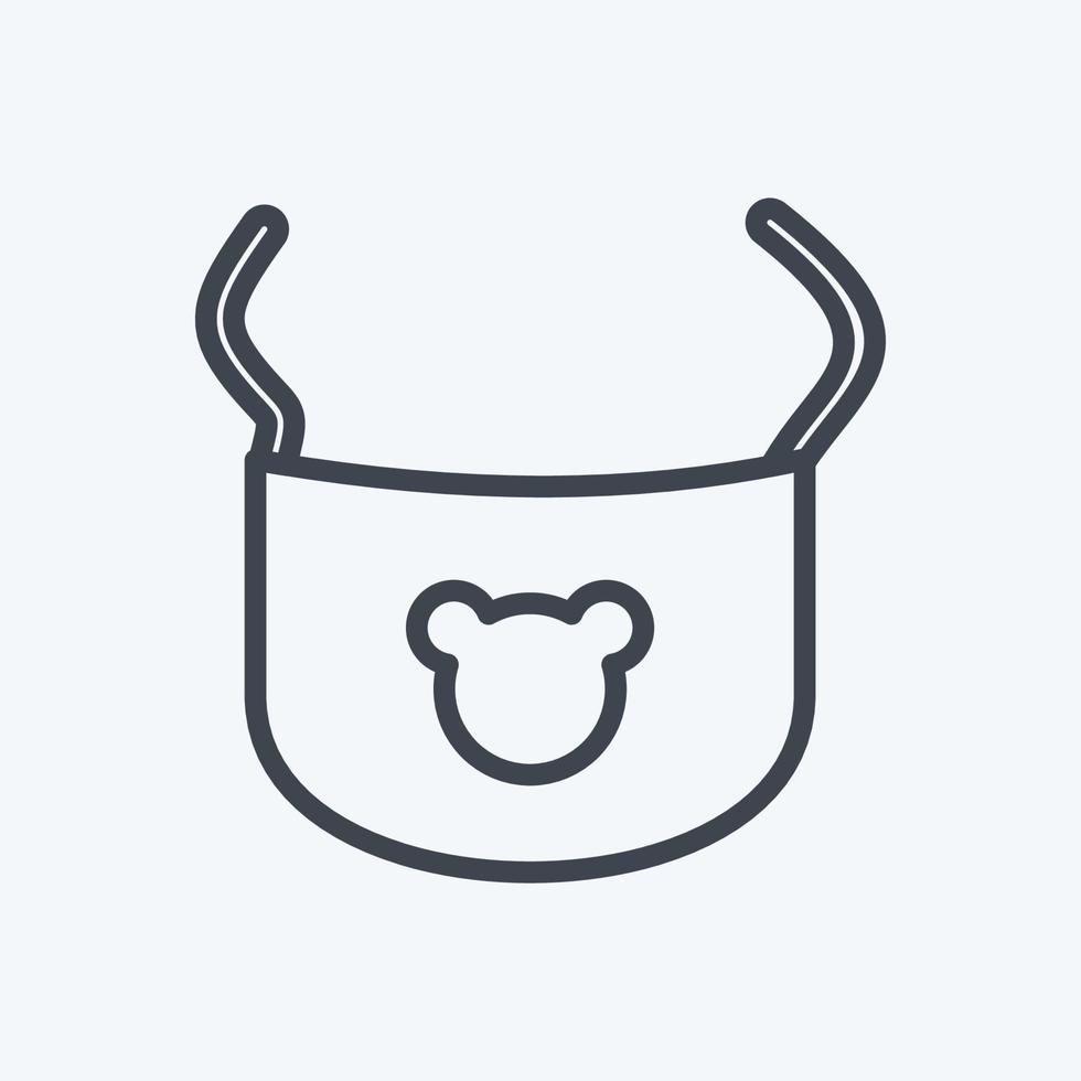 Icon Baby Bib - Line Style - Simple illustration vector