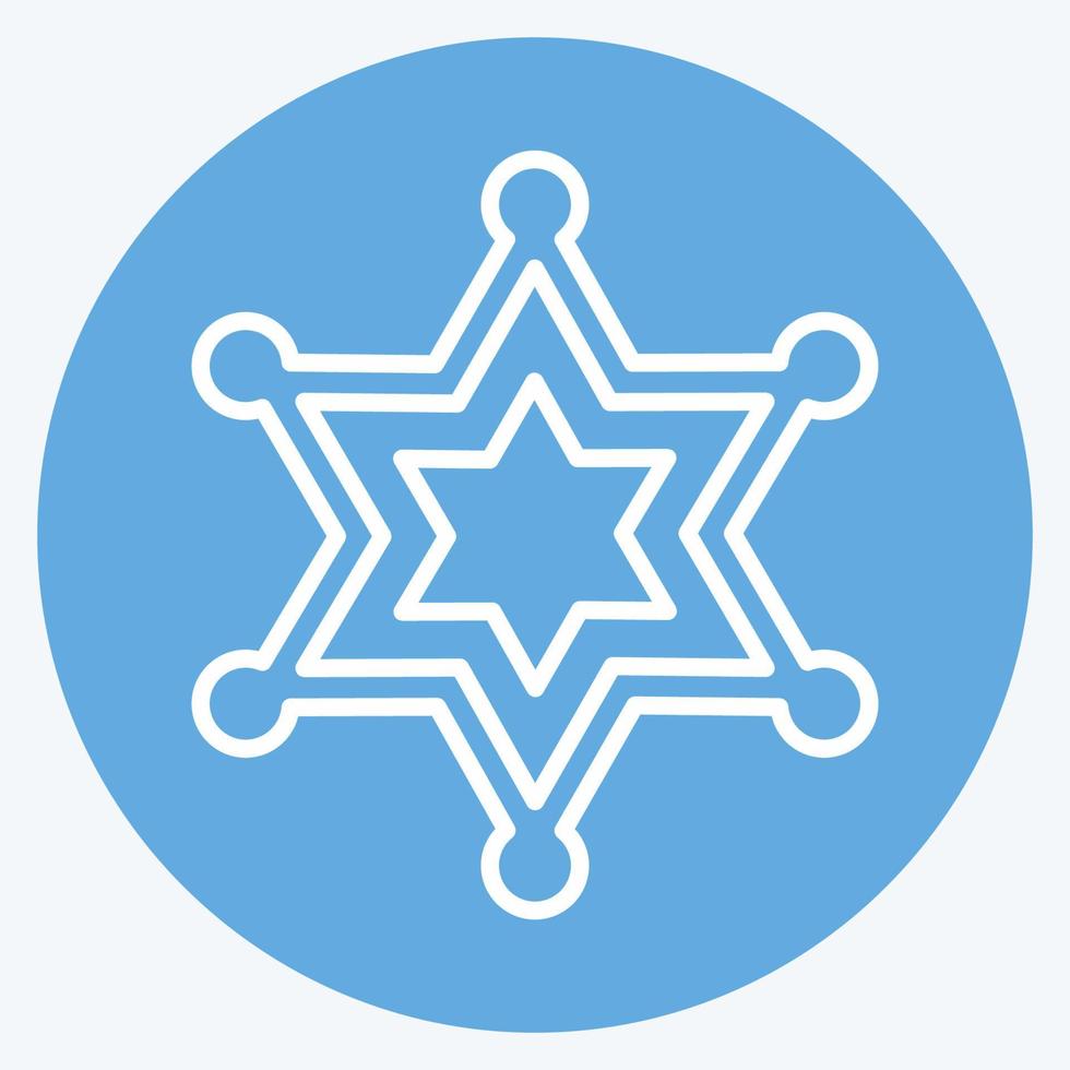 Icon Sherrif Badge - Blue Eyes Style - Simple illustration, Good for Prints , Announcements, Etc vector