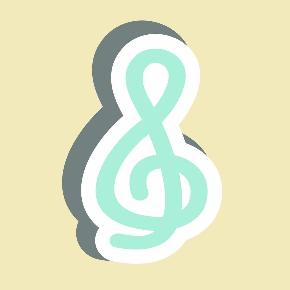 Sticker Treble Clef - Simple illustration, Good for Prints , Announcements, Etc vector