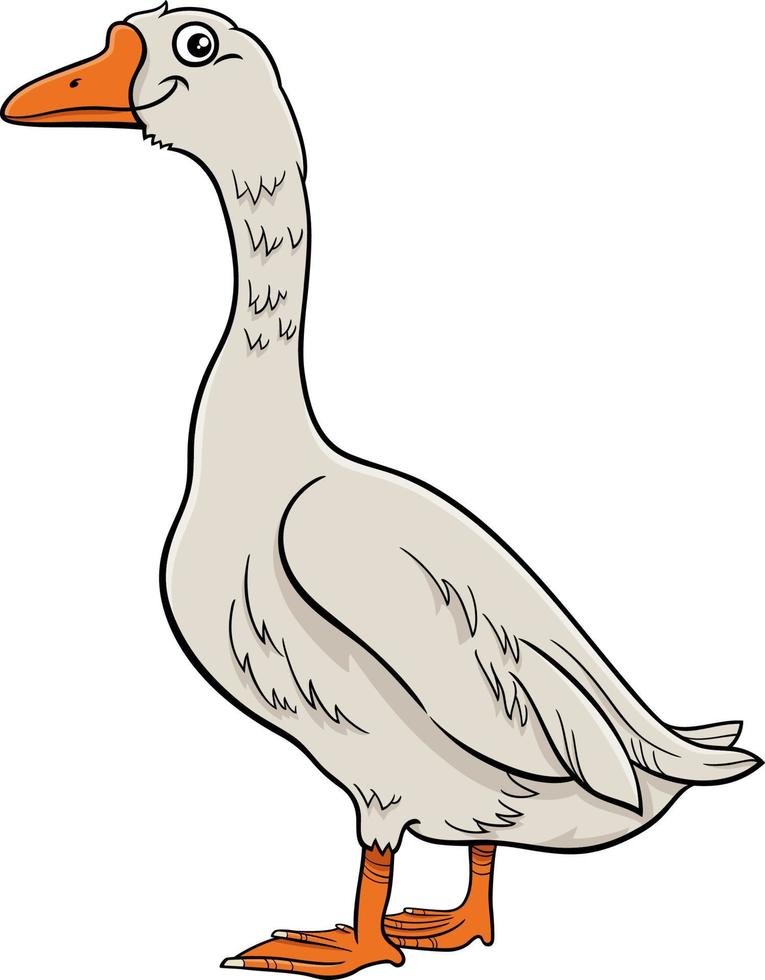 personaje de animal de granja de aves de ganso de dibujos animados vector