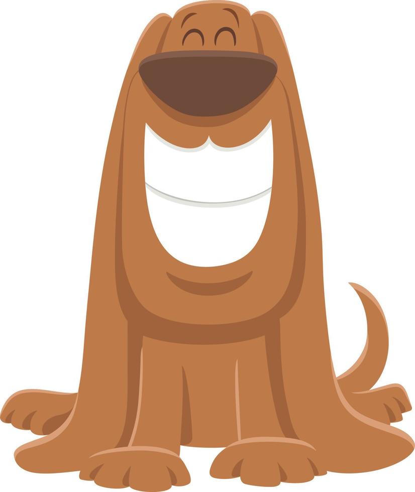 caricatura, feliz, marrón, perro, animal, carácter vector