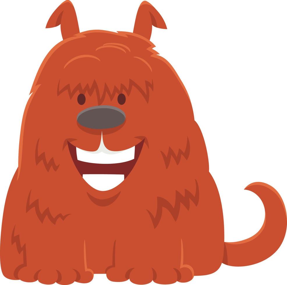 personaje animal de perro rojo peludo de dibujos animados vector