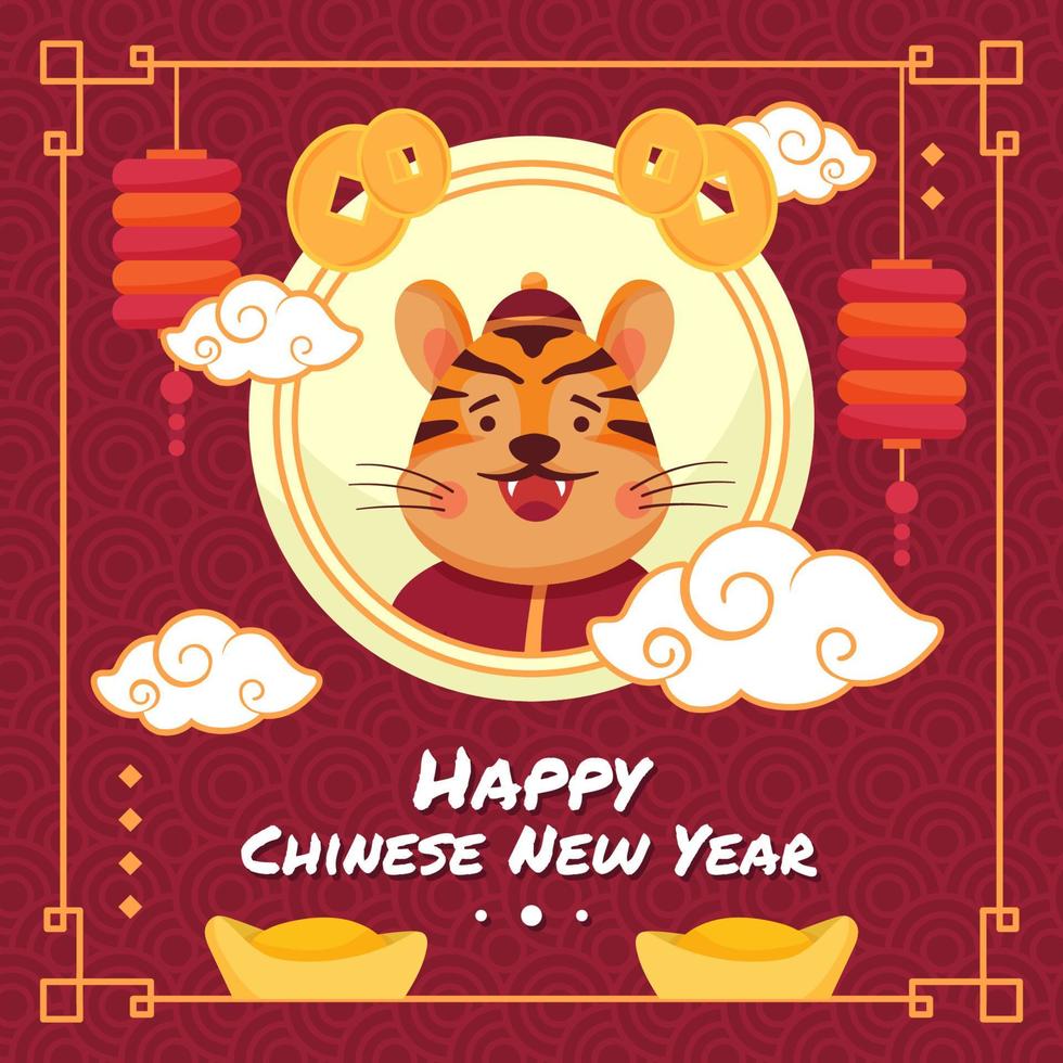 Chinese New Year of The Tiger Background vector