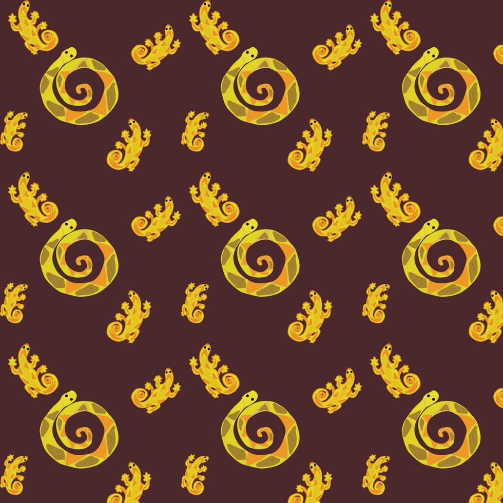 Snake Lizard Pattern Brown Background Exotic Animals Africa vector