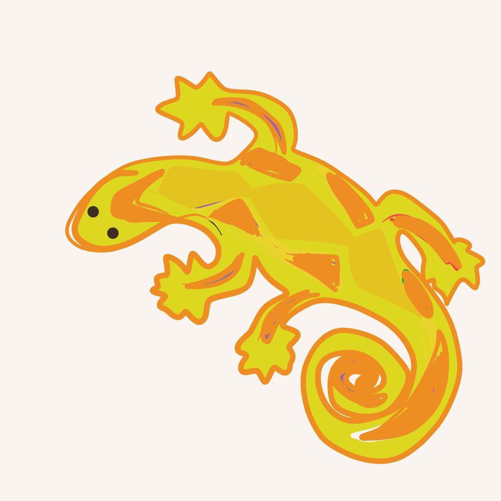 lizard is yellow with a graphic pattern. vector