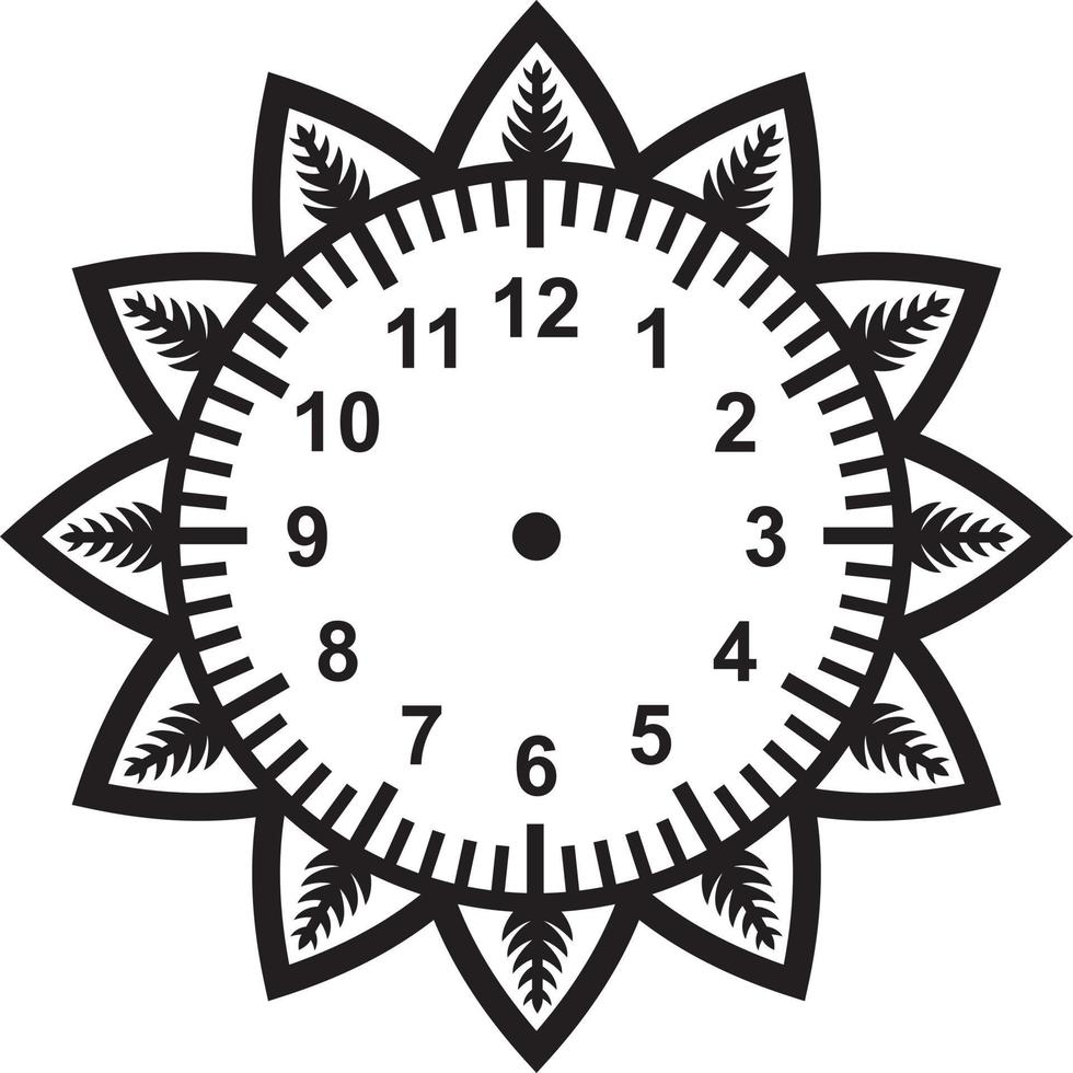 Clock face flower design vector