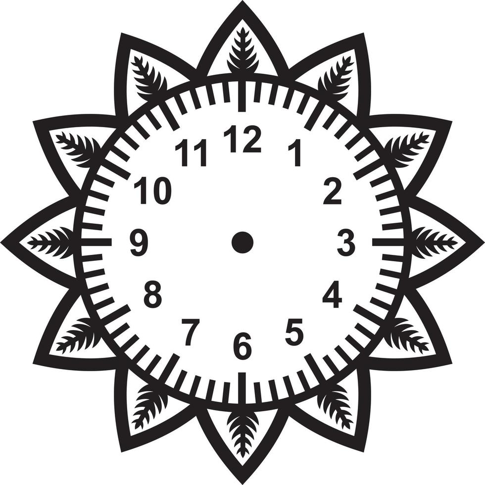 diseño de la flor de la cara del reloj vector