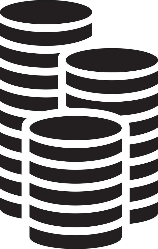 Stack of coins in black vector