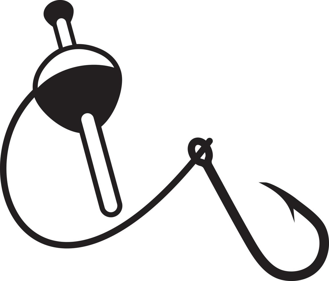 Fishing hook and bobber vector