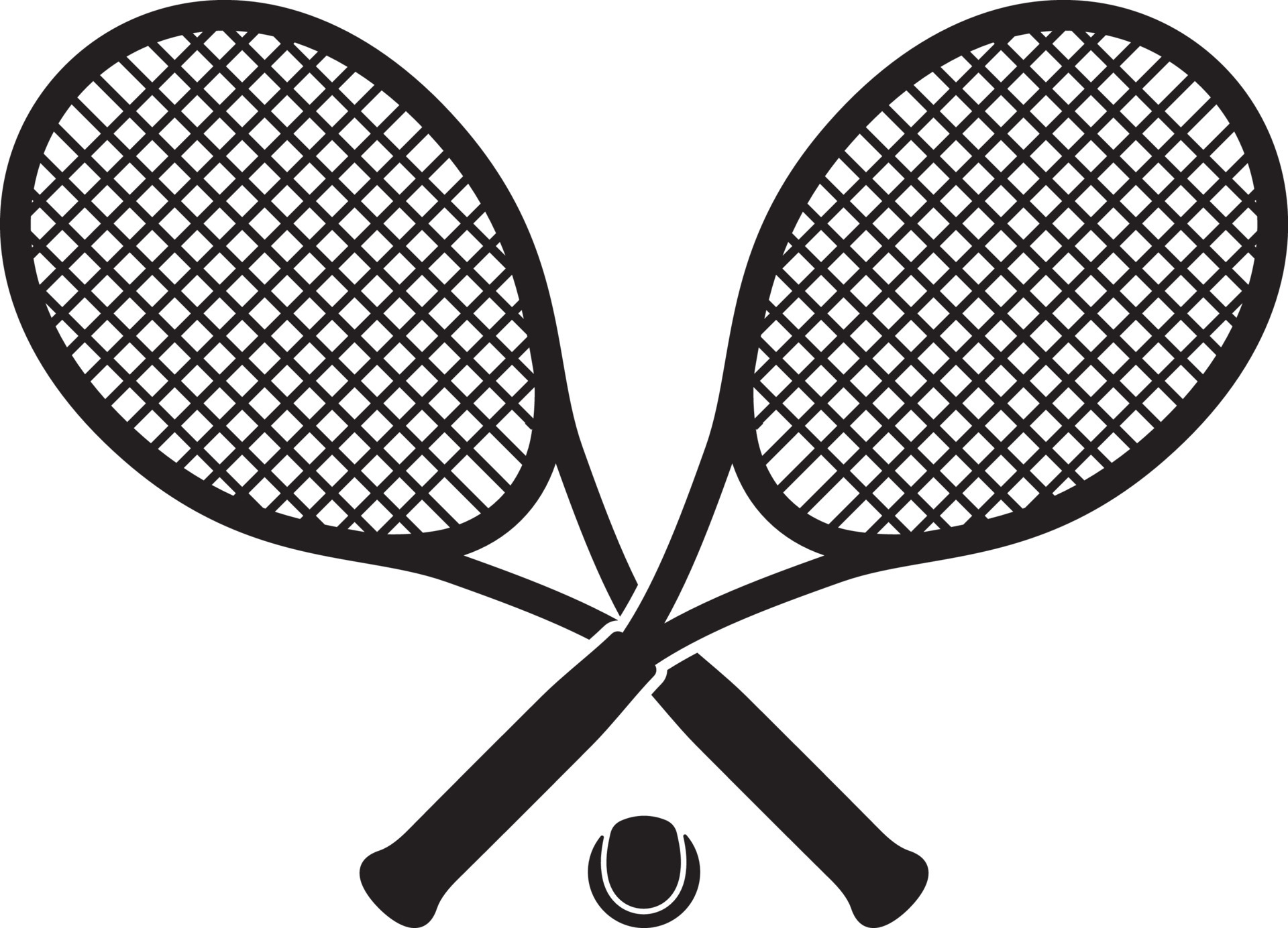 Playing Tennis Clipart Black And White Tree