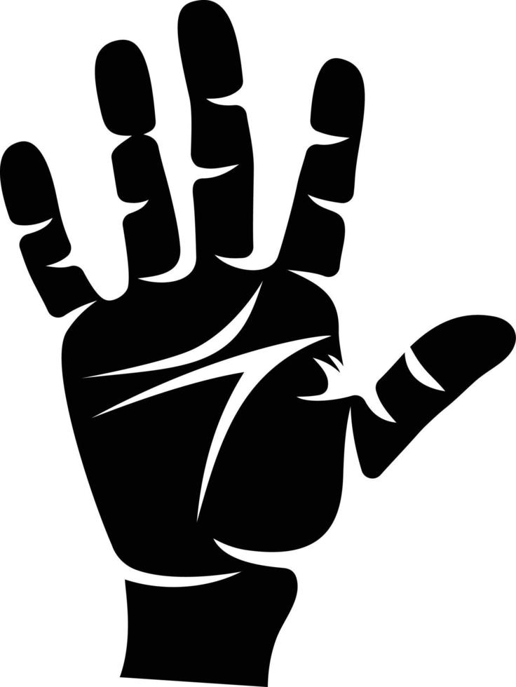 Hand palm in black vector