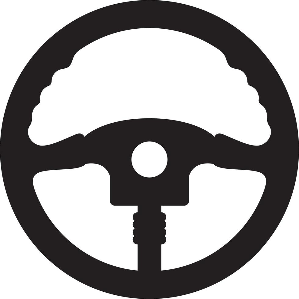 Steering wheel silhouette vector