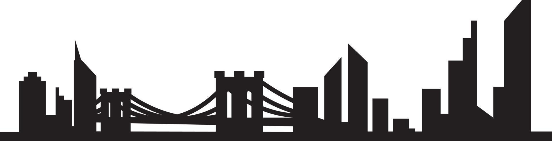 Town skyline silhouette vector