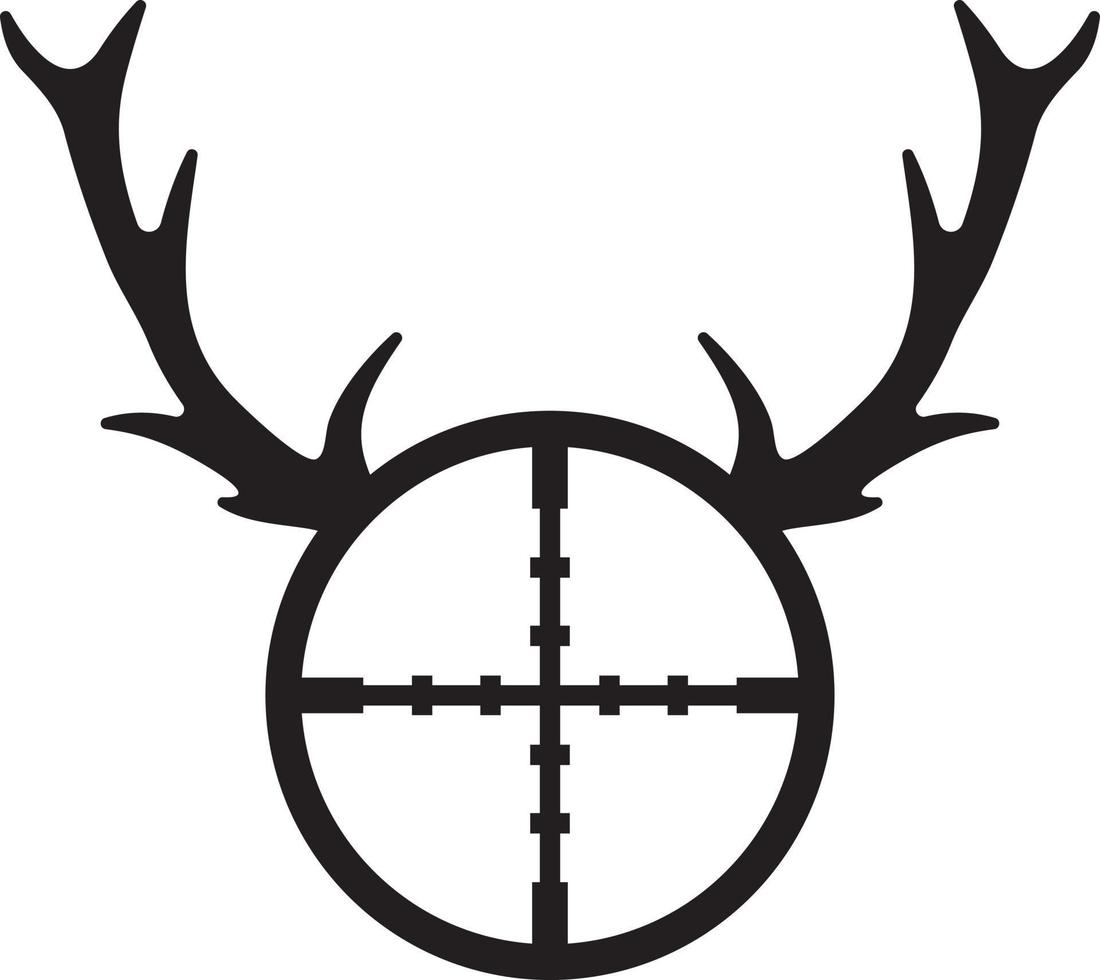 Hunting sniper with deer antlers vector