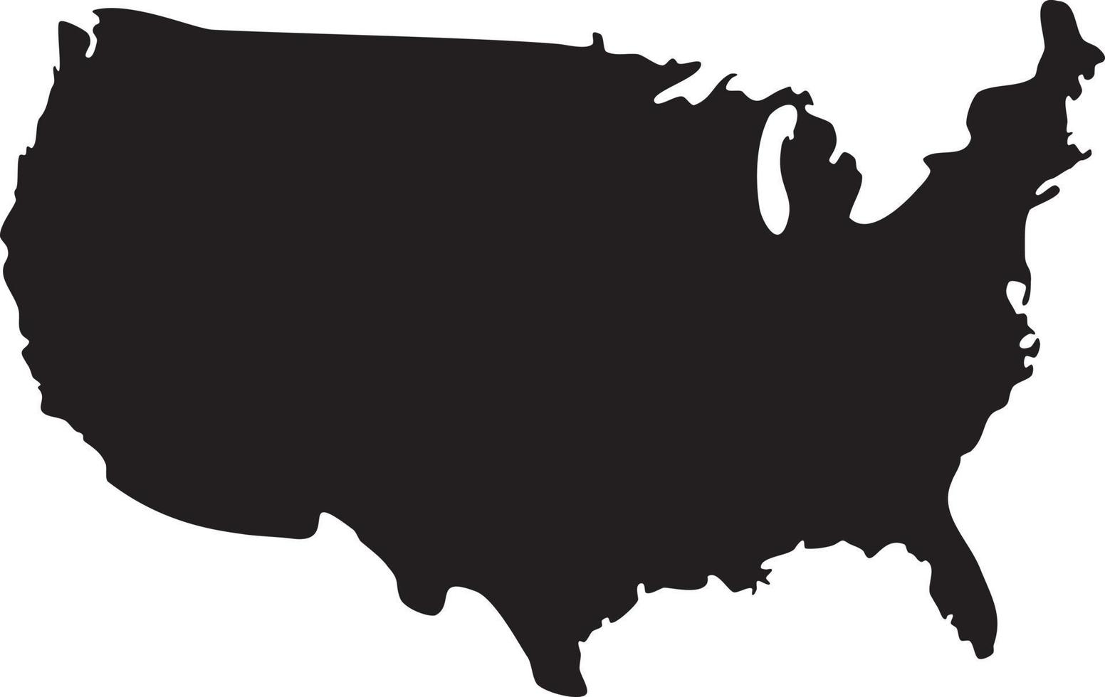 USA map silhouette vector