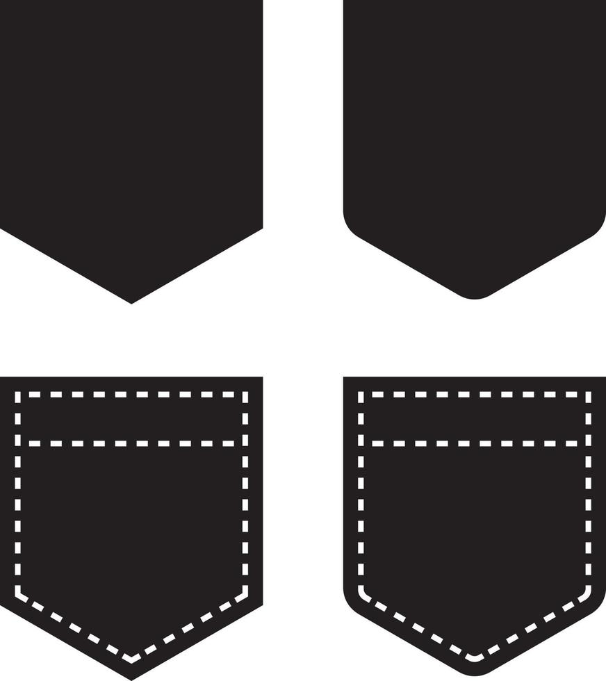 Pocket in black and white set vector